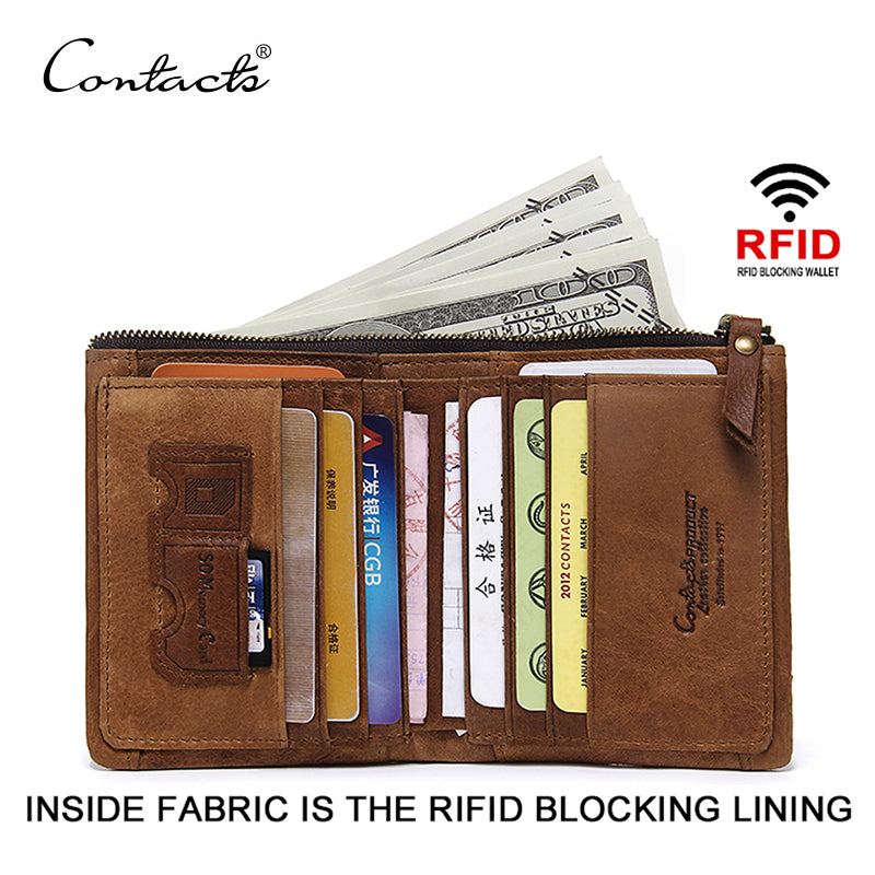 Men Wallet RFID Blocking Purses Credit Card Holder Wallets